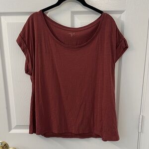 Women's Short Sleeve Top - Burgundy by Garnet Hill size M